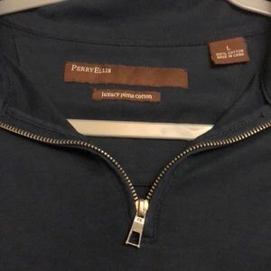 Large Perry Ellis Half ZIP Pima Cotton
